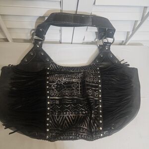 Chic the Sak Black Fringe Shoulder Bag
